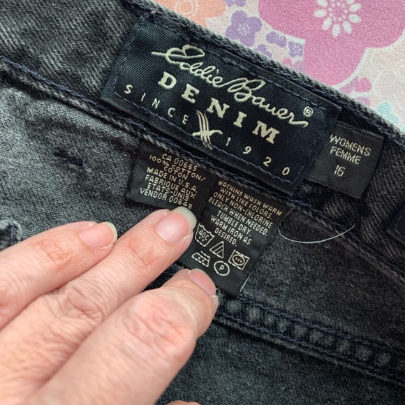 Vintage 90s Eddie Bauer black loose fit jeans size 16 - Picture 7 of 8